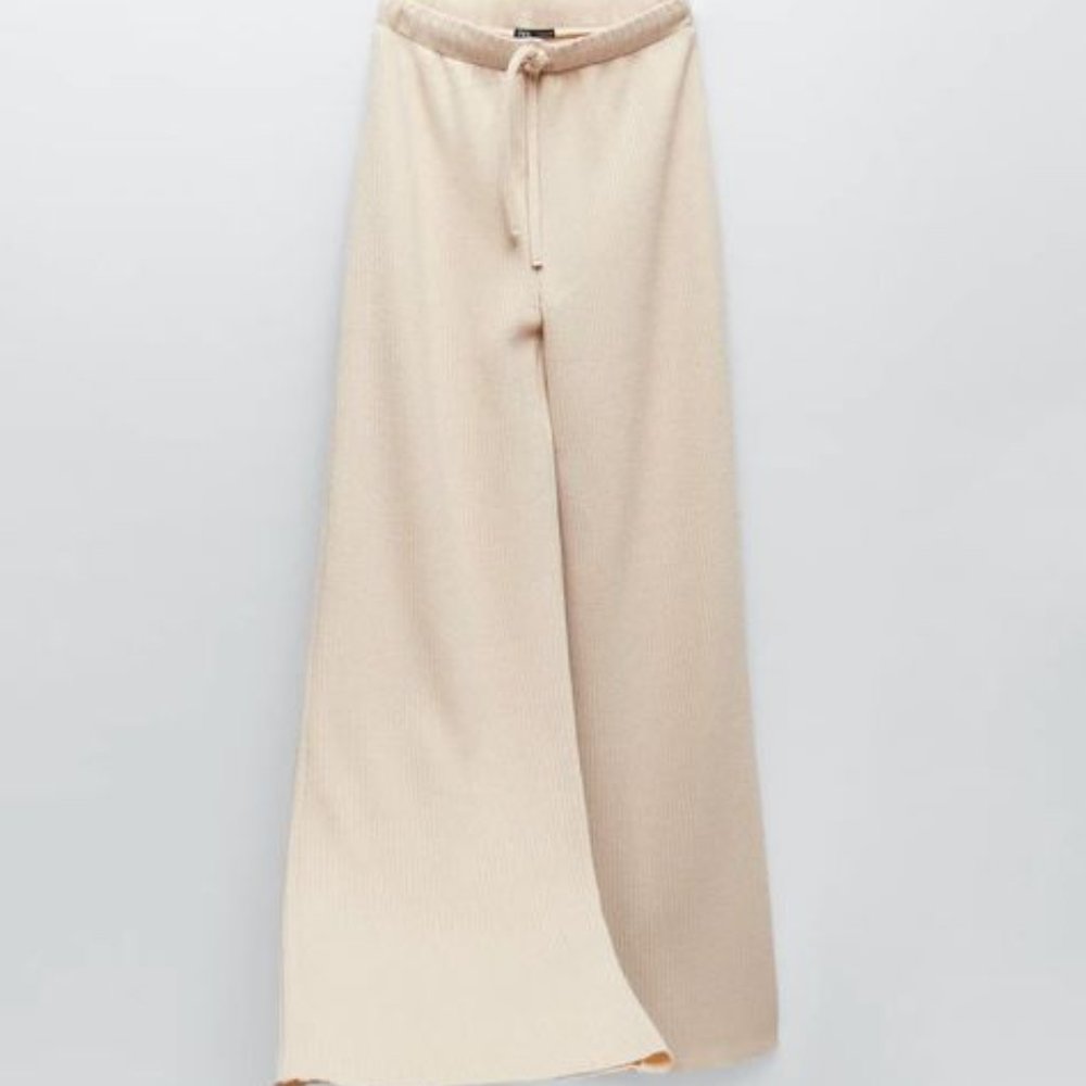 NWT Zara wide leg soft pants with drawstring